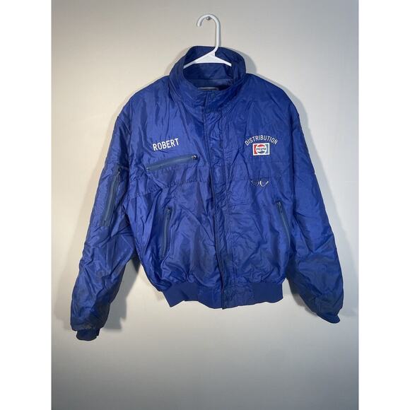 Vintage K-Brand Pepsi Distribution Zip Up Blue Jacket Embroidered Men’s Size L - Picture 1 of 15